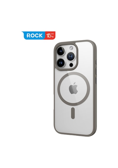Rock Apple Uyumlu iPhone 16 Pro Guard Serisi Silikon Kılıf Gri