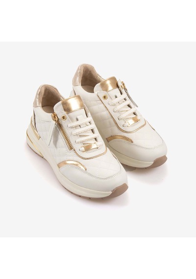 Kemal Tanca Kadın Eva Taban Kapitone Dikiş Bağcıklı Spor & Sneaker Ayakkabı 7100 Krem