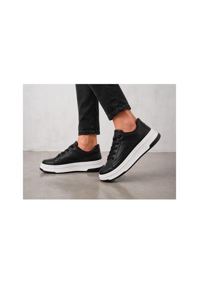 Yalçın Erkek Siyah Sneaker Kalın Taban Ortopedik Günlük Spor Ayakkabı Siyah - 880223707 Siyah