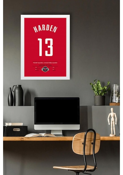 James Harden Forma Çerçeveli Tablo - Nba Houston Rockets Jersey