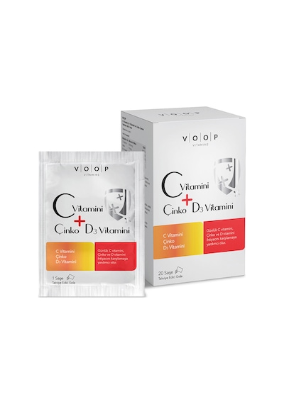Voop C Vitamini D3 Vitamini Çinko Portakal Aromalı 20 Saşe X 4.5g 5 Adet