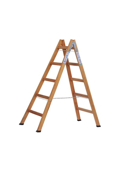 Buse 5 Basamaklı A Tipi Katlanır Gürgen Ahşap Merdiven 170cm