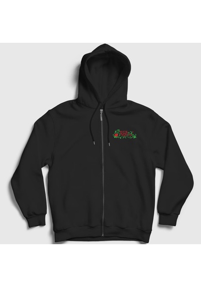 Presmono Unisex Rose Bullet For My Valentine Fermuarlı Kapüşonlu Sweatshirt Siyah