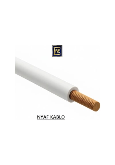 Enfe Elektrik 0,34 Mm² Nyaf Kablo - Çok Telli Esnek Bakır Tesisat Kablosu 5 Metre Rulo Beyaz