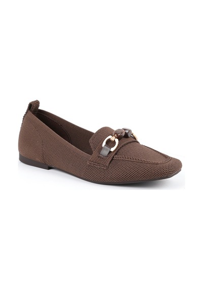 Libero L085.k4002 Toka Detaylı Esnek Triko Tpu Taban Kadın Loafer Ayakkabı" Kahve