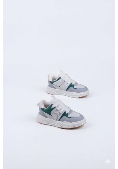 Fort Jacop Cool Anatomik Rahat Hafif Sneaker Kız Çocuk Ayakkabı Beyaz - Yeşil