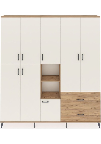 Arges Dolap 12 Raflı 2 Çekmeceli Tek Askılı 220x30x243 Çam-aytaşı/çam Aytası/atlas Çam Arges Dolap 12 Raflı 2 Çekmeceli Tek Askılı 220x30x243 Çam-aytaşı/çam Aytası/atlas Çam