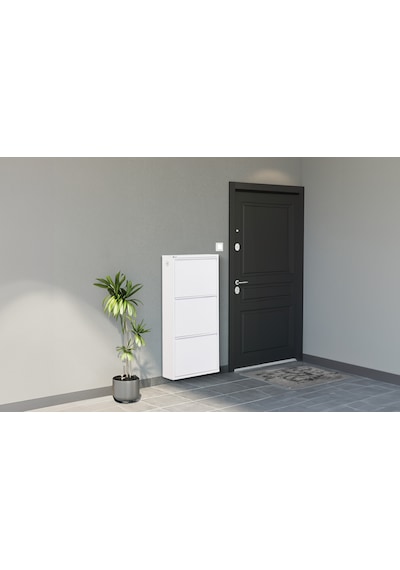 Arpelia Metal Ayakkabılık 3 Lü Beyaz