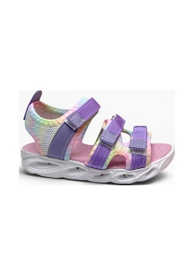 Arzen Bebe 230-26 3 Cırtlı Işıklı Anatomik Kız Çocuk Sandalet Lila Pembe 26-30