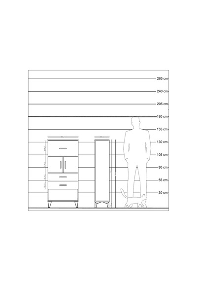 Arges Dolap Tek Raflı 3 Çekmeceli 2 Kapaklı 60x30x134 Çam-aytaşı Atlas Çam