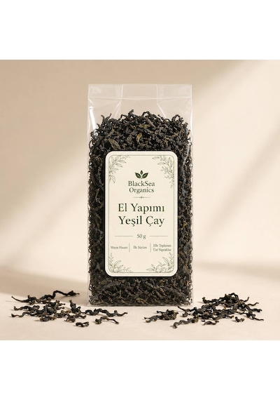 Blacksea Organics El Yapımı Yeşil Çay 50 Gr Katkısız Doğal Mayıs Hasatı Üst Yaprak