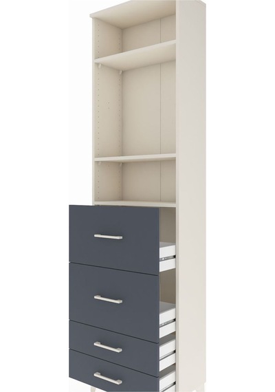 Arges Dolap 3 Raflı 4 Çekmeceli 60x30x221 Aytaşı-antrasit Aytaşı