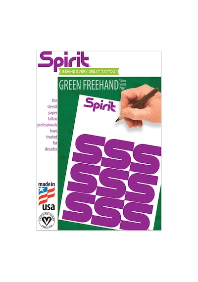 Spirit Green Freehand Dövme Transfer Kağıdı 8.5 X 11 100 Adet Yeşil Freehand Stencil Kağıdı