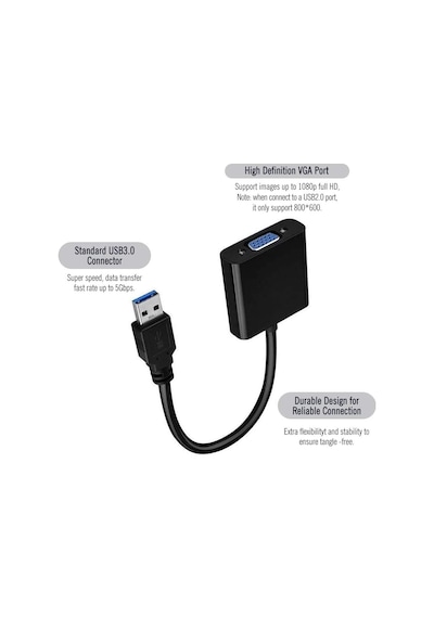 4956s USB 3.0 To Vga Çevirici Dönüştürücü Adaptor Monitör Kablosu