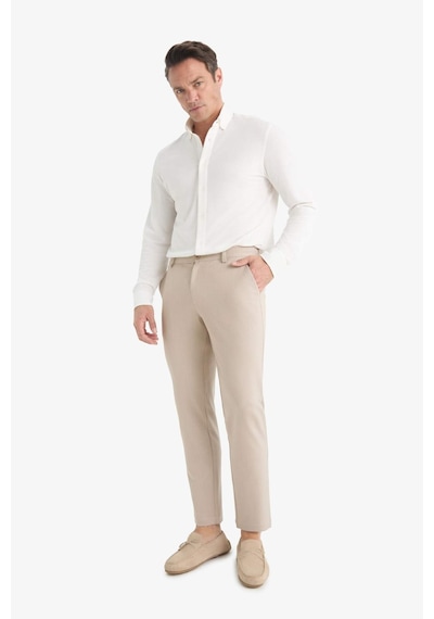Defacto Tailored Fit Düz Paça Her Yöne Esneyen Pantolon C7508ax25aubg766 Bej