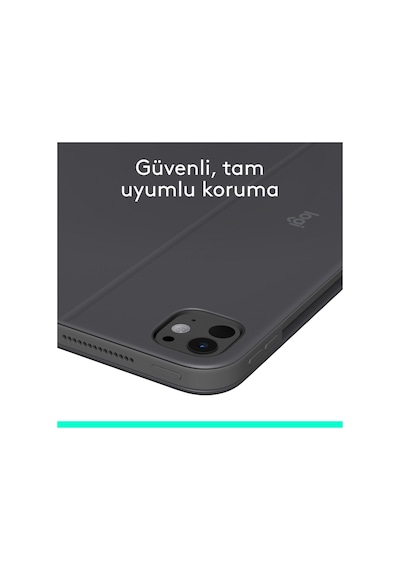 Logitech Combo Touch 11 İnç Apple Uyumlu iPad  Pro M4 İle Türkçe Klavyeli Tablet Kılıfı - Gri