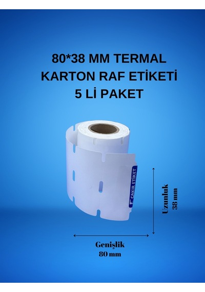 80 38 Mm Termal Karton Raf Etiketi 5 Li Paket Diğer