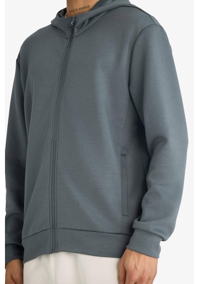 Defacto Standart Fıt Kapüşonlu Fermuarlı Sweatshirt F9377AX26SP