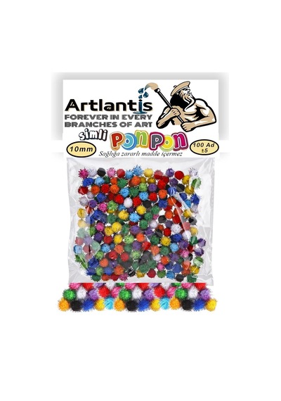 Simli Ponpon 10 Mm 100 Lü 1 Paket Karışık Renk Pon Pon 10 Mm Pompom 1 Cm Elişi Etkinliği Anasınıfı Kreş Okul Öncesi Pom Pom