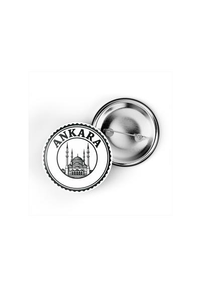 5 Adet İğneli Çanta Rozeti - Kocatepe Camii - Ankara - 44 MM Çok Renkli