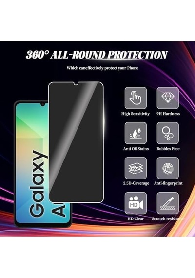Galaxy A06 Privacy Hayalet Ekran Koruyucu 2 Adet - 9h Temperli Cam, Yan Görünme Engelleyici, Tam Kaplama