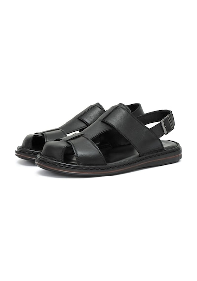 Ducavelli Messina Hakiki Deri Erkek Sandaleti - Hakiki Deri Sandalet - Ortopedik Taban Sandalet - Hafif Deri Sandalet
