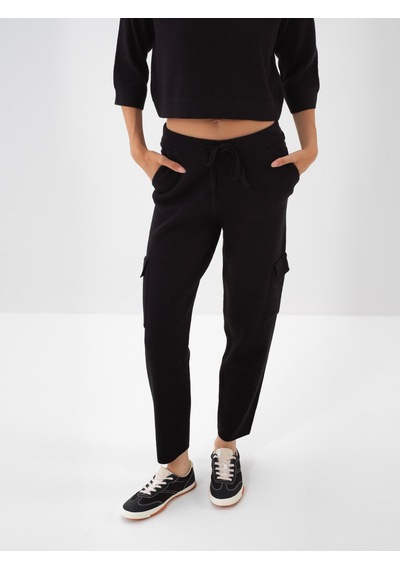 Xint Siyah Doğal Yün Dokulu Regular Fit Pantolon 851036