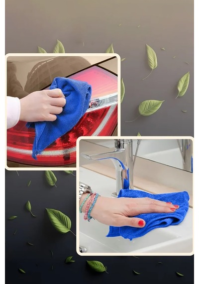 Çok Amaçlı Mikrofiber Temizlik Bezi Mavi 40x40 Cm Temizlik Bezi Araç Temizleme Kurutma Bezi 3 Adet Diğer
