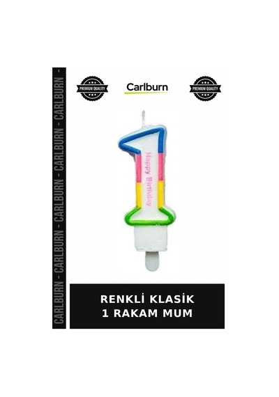 Özel Üretim Renkli Klasik 1 Rakam Mum Pasta Süsleme Yıl Dönümü Parti Malzemesi Çok Renkli