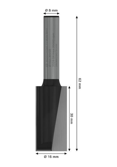 Bosch Pro 16x30 Mm Ahşap Düz Freze Ucu 2608629679