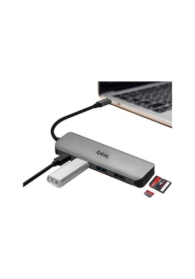 Bix Type-C Usb 3.0 Pd Kart Okuyucu 3 Portlu Çoklayıcı Hub