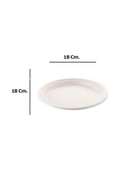 Roll-up Nature Ekolojik Karton Kağıt Parti Tek Kullanımlık Tabak - 18 Cm. - 25 Adetlik 1 Paket Beyaz