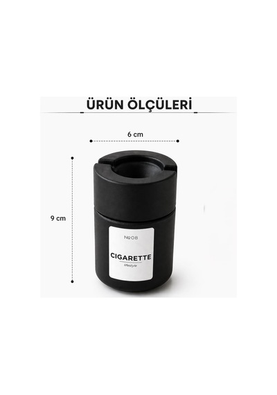 Orret Home Araç Küllüğü Siyah Oto Küllük, Araç İçi Küllük, Sigara Kül Tablası, Kapaklı Araba Küllü