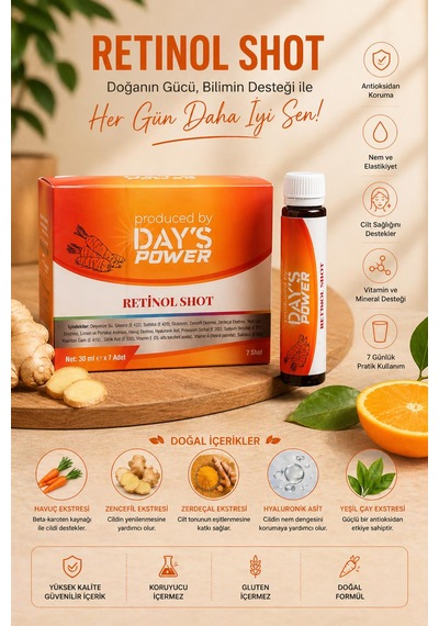 Day S Power Retinol Shot 7 Adet - Glutatyon, Hyaluronik Asit & Vitamin A Destekli
