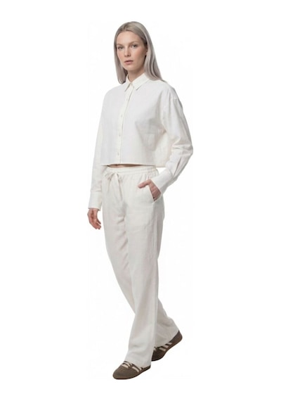 Straight Fit Kadın Pantolon Beyaz