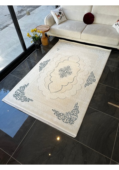 Gold Halı Salon, Oturma, Yatak Odası Halısı Desen Kodu Gd004-630 Turkuaz-krem