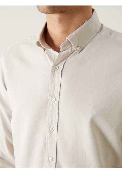 Lcw Vision Bej Slim Fit Uzun Kollu Oxford Erkek Gömlek