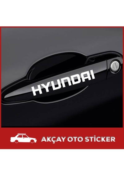 (6 Adet) Hyundai Kapı Kolu Sticker Hyundai Sticker Araba Sticker