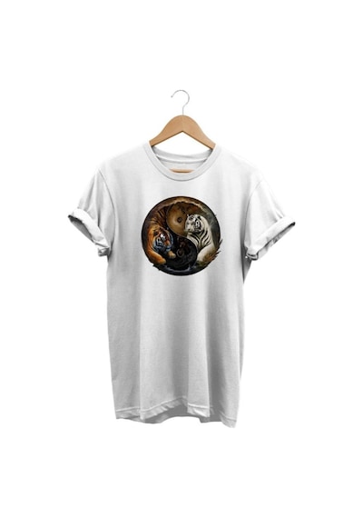 Leopar Baskılı Beyaz T-shirt Beyaz