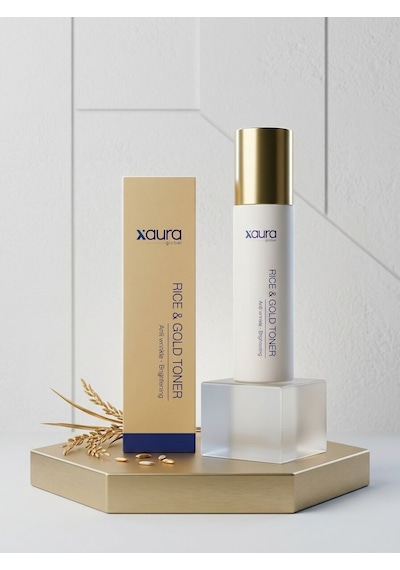 Xaura Global Rice & Gold Toner 150 Ml Pirinç Özü Ve 24k Altın Parçacıklı Kırışıklık Karşıtı Aydınl