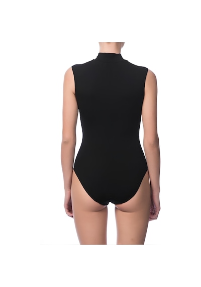 Nbb %95 Pamuklu Balıkçı Yaka Çıtçıtlı Body-2950 Siyah