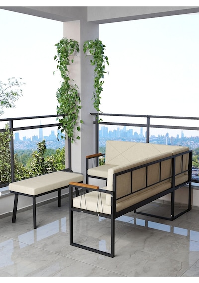 Mygusi Src Balkon, Bahçe, Cafe, Köşe Takimi Krem