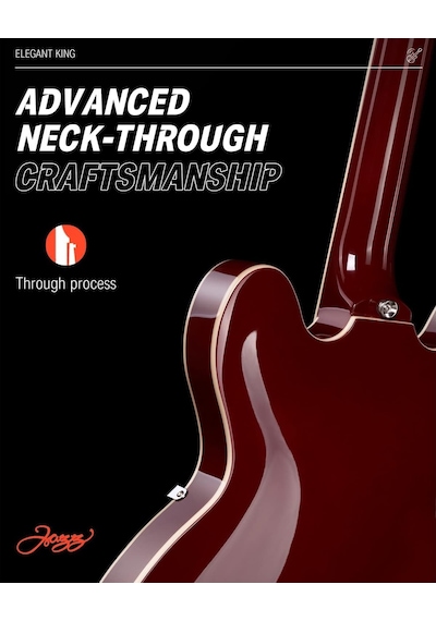 Donner Djp-1000 Semi-hollow Elektro Gitar Kırmızı