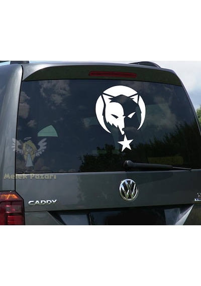 Kurt Ve Ay Yıldız Araba Sticker, Oto Çıkartma