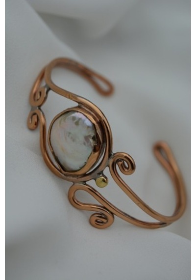 Stoneage Barok Inci Bileklik Bronz