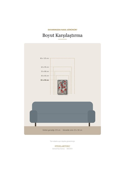 Damalı Kaz Sürüsü Metal Tablo 83x125 Cm Çok Renkli
