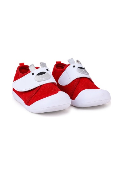 Kiko Kids Winni Cırtlı Kız Bebek İlk Adım Panduf Ayakkabı Kırmızı