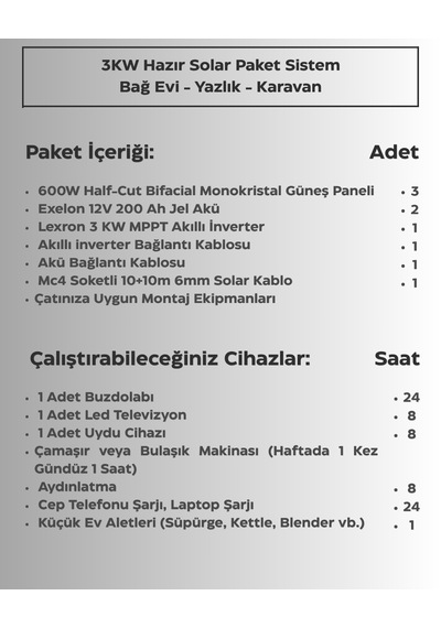 3kw Hazır Solar Paket Akıllı Mppt İnverter Off-grid Güneş Enerji Sistemi