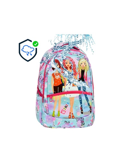 Super Gilrs Kız İlkokul Sırt Çantası + Beslenme Çantası 2321 Karamel