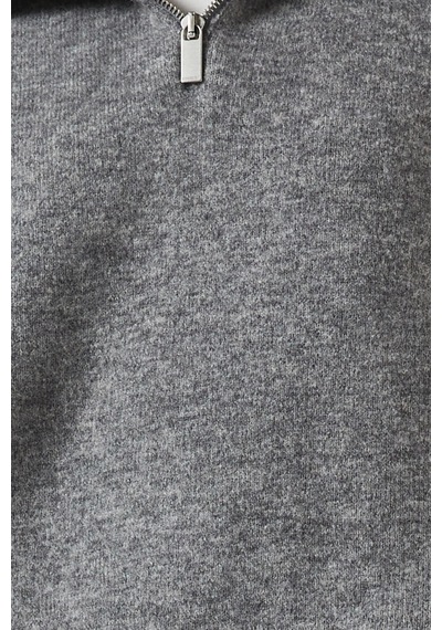 Represent Polar Half-zip Knit Sweater, Gri Lüks Yarım Fermuarlı Triko